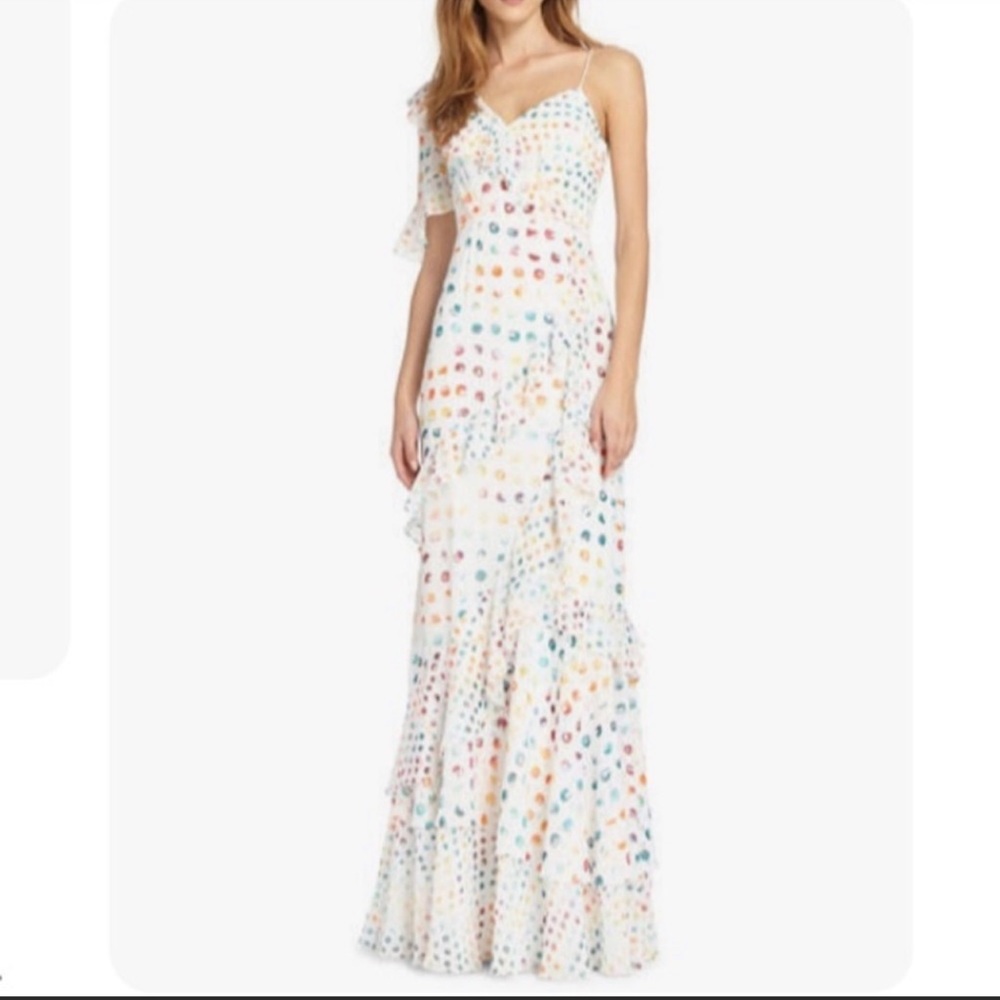 NWOT ML Monique Lhuillier asymmetric ruffle - Picture 1 of 5